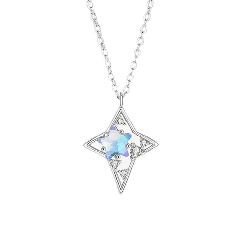 Dây Chuyền Nữ Lili Jewelry Đính Đá CZ Hình Ngôi Sao 5 Cánh Halle LILI_097494 Màu Bạc