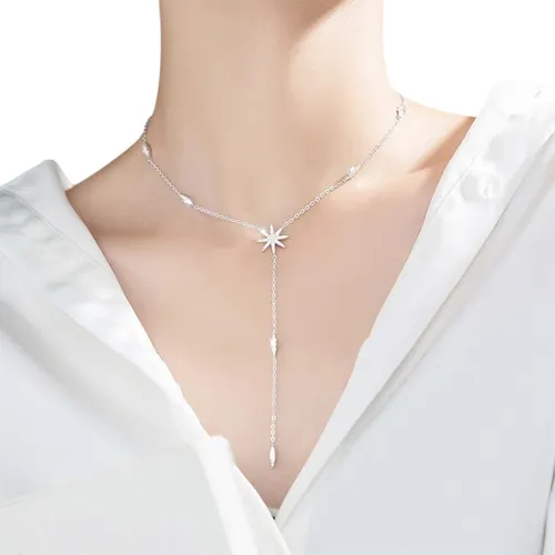 Trang sức - Dây Chuyền Nữ Lili Jewelry Đính Đá CZ Hình Ngôi Sao 7 Cánh LILI_381245 Màu Bạc - Vua Hàng Hiệu