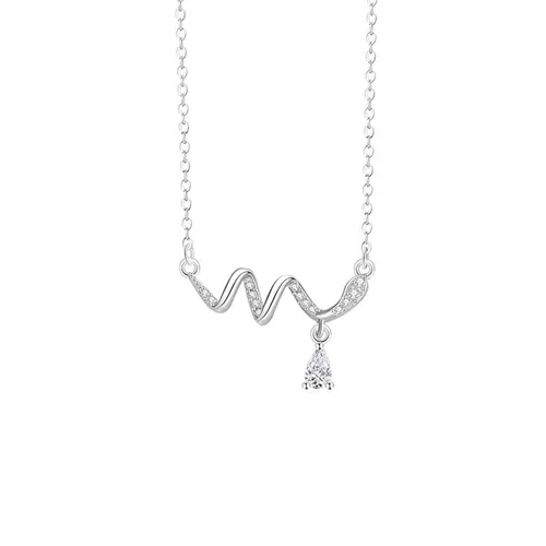 Dây Chuyền Nữ Lili Jewelry Đính Đá CZ Hình Rắn Dễ Thương Mary LILI_159633 Màu Bạc