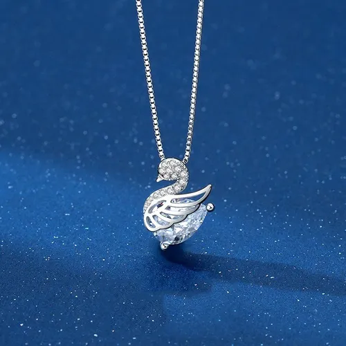 Dây Chuyền Nữ Lili Jewelry Đính Đá CZ Hình Thiên Nga Gregory LILI_657746 Màu Bạc