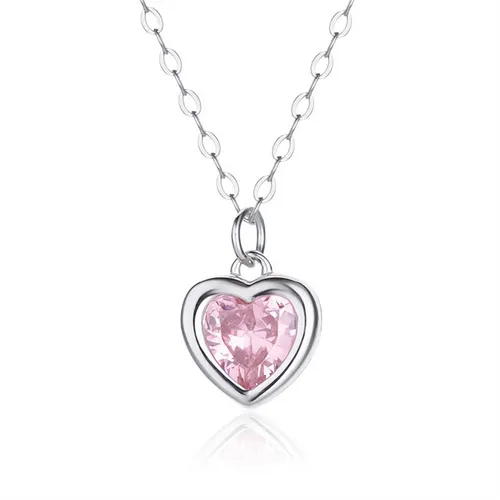 Dây Chuyền Nữ Lili Jewelry Đính Đá CZ Hình Trái Tim My Love LILI_105802 Màu Hồng Bạc - Trang sức - Vua Hàng Hiệu