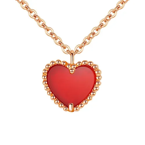 Dây Chuyền Nữ Lili Jewelry Đính Đá CZ Hình Trái Tim Zhuri LILI_098556 Màu Vàng Hồng