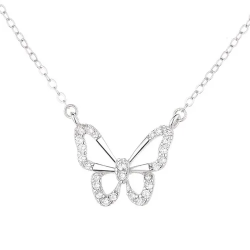 Dây Chuyền Nữ Lili Jewelry Đính Đá CZ Hồ Điệp LILI_766953 Màu Trắng