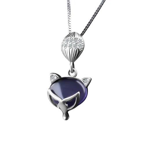 Dây Chuyền Nữ Lili Jewelry Đính Đá CZ Hồ Ly Phong Thủy LILI_658125 Màu Tím