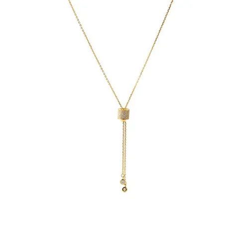 Dây Chuyền Nữ Lili Jewelry Đính Đá CZ Kiểu Nút Dây LILI_343623 Màu Vàng - Trang sức - Vua Hàng Hiệu