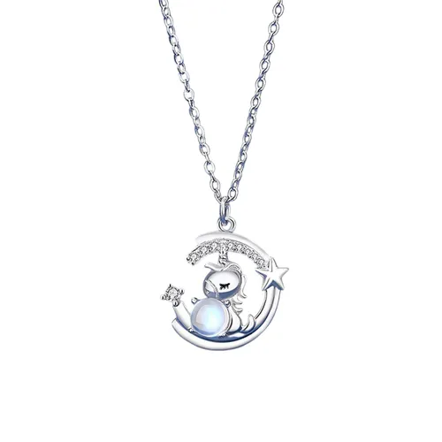 Dây Chuyền Nữ Lili Jewelry Đính Đá CZ Kỳ Lân Cute LILI_097754 Màu Bạc - Trang sức - Vua Hàng Hiệu
