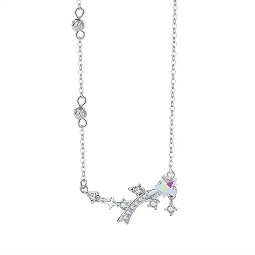 Dây Chuyền Nữ Lili Jewelry Đính Đá CZ Ngôi Sao Băng Annika LILI_098524 Màu Bạc