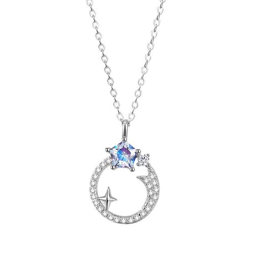 Dây Chuyền Nữ Lili Jewelry Đính Đá CZ Ngôi Sao Băng Olive LILI_131218 Màu Bạc