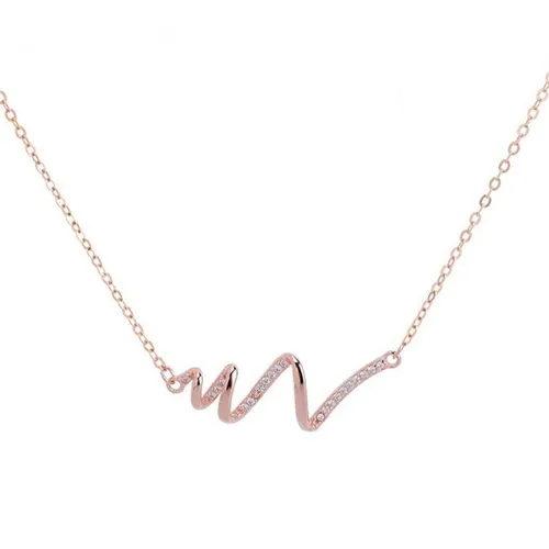 Dây Chuyền Nữ Lili Jewelry Đính Đá CZ Nhịp Tim LILI_322985 Màu Vàng Hồng - Trang sức - Vua Hàng Hiệu