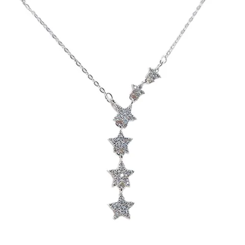 Trang sức - Dây Chuyền Nữ Lili Jewelry Đính Đá CZ Sáu Ngôi Sao LILI_487119 Màu Bạc - Vua Hàng Hiệu
