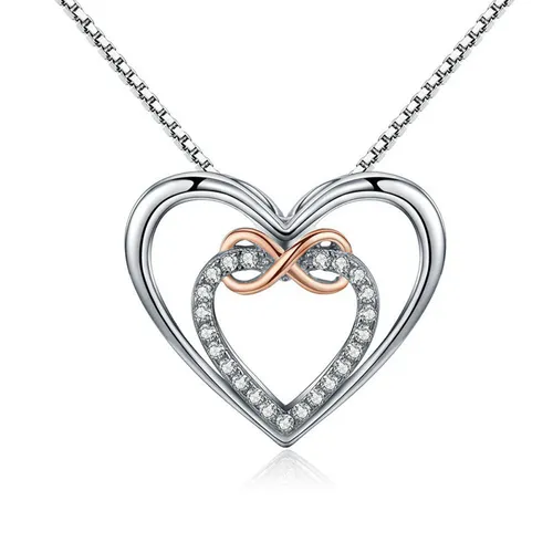 Dây Chuyền Nữ Lili Jewelry Đính Đá CZ Tình Yêu Vĩnh Cửu Fallon LILI_105497 Màu Bạc