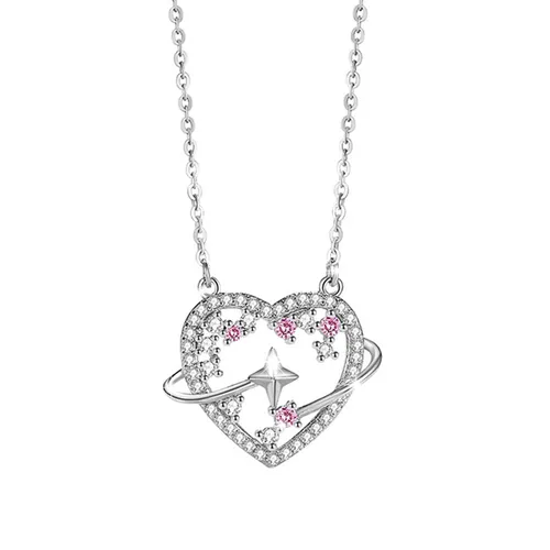 Dây Chuyền Nữ Lili Jewelry Đính Đá CZ Trái Tim Lấp Lánh Jianna LILI_098771 Màu Bạc