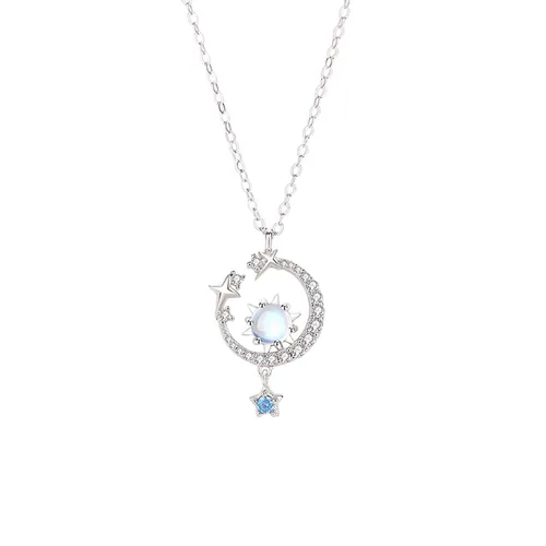 Dây Chuyền Nữ Lili Jewelry Đính Đá CZ Trời Sao Kyra LILI_105255 Màu Bạc