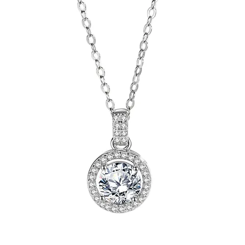 Trang sức - Dây Chuyền Nữ Lili Jewelry Đính Đá CZ Tròn Alva LILI_054005 Màu Bạc - Vua Hàng Hiệu