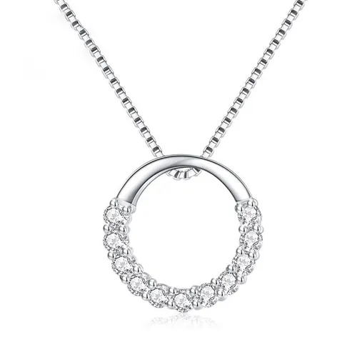Trang sức - Dây Chuyền Nữ Lili Jewelry Đính Đá CZ Tròn Odette LILI_054047 Màu Bạc - Vua Hàng Hiệu