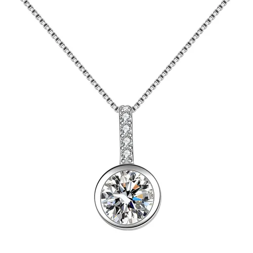 Trang sức - Dây Chuyền Nữ Lili Jewelry Đính Đá CZ Tròn Windy LILI_688998 Màu Bạc - Vua Hàng Hiệu