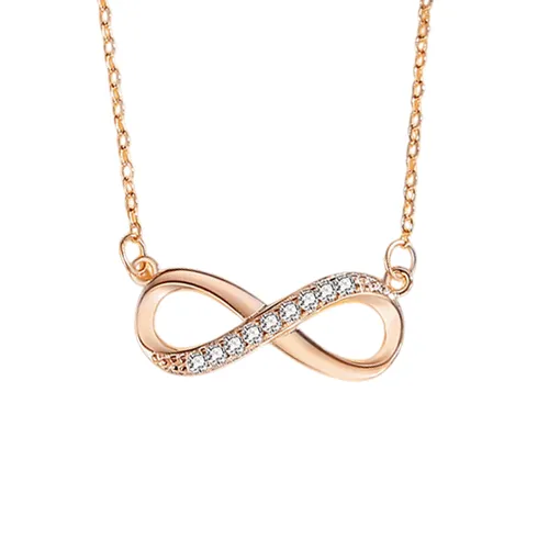 Dây Chuyền Nữ Lili Jewelry Đính Đá CZ Vô Cực Kataleya LILI_105839 Màu Vàng Hồng - Trang sức - Vua Hàng Hiệu