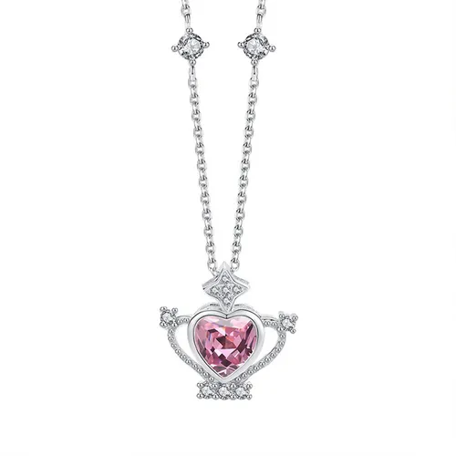 Dây Chuyền Nữ Lili Jewelry Đính Đá CZ Vương Miệng Công Chúa Charley LILI_105353 Màu Hồng Bạc - Trang sức - Vua Hàng Hiệu