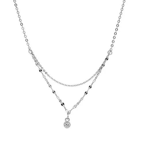 Trang sức - Dây Chuyền Nữ Lili Jewelry Đính Đá CZ White Love LILI_538987 Màu Bạc - Vua Hàng Hiệu