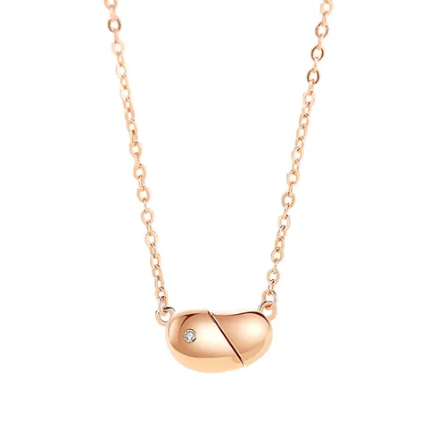 Trang sức - Dây Chuyền Nữ Lili Jewelry Đính Đá CZ Xoay Đeo 2 Kiểu Hình Hạt Đậu Trái Tim LILI_249585 Màu Vàng Hồng - Vua Hàng Hiệu