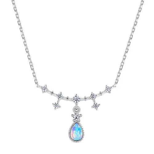 Dây Chuyền Nữ Lili Jewelry Đính Đá Opal Hình Giọt Nước LILI_245754 Màu Bạc/Xanh - Trang sức - Vua Hàng Hiệu