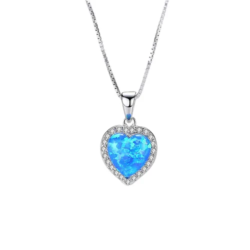 Dây Chuyền Nữ Lili Jewelry Đính Đá Opal Hình Trái Tim Arlet LILI_098147 Màu Xanh Dương