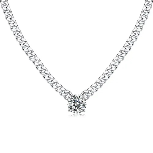 Lili Jewelry Bạc - Dây Chuyền Nữ Lili Jewelry Đính Kim Cương Moissanite 1 Hột Bevis LILI_053795 Màu Bạc - Vua Hàng Hiệu