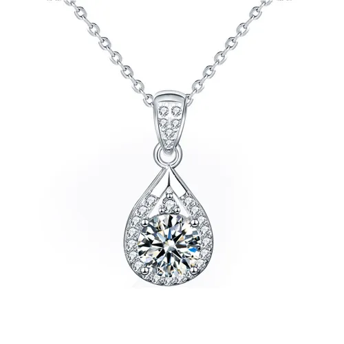 Dây Chuyền Nữ Lili Jewelry Đính Kim Cương Moissanite Hình Giọi Nước Hazel LILI_054955 Màu Bạc - Trang sức - Vua Hàng Hiệu
