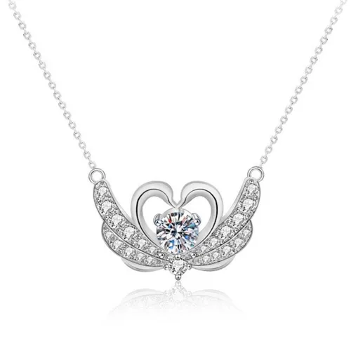 Dây Chuyền Nữ Lili Jewelry Đính Kim Cương Moissanite Uyên Ương Jolie LILI_075527 Màu Trắng