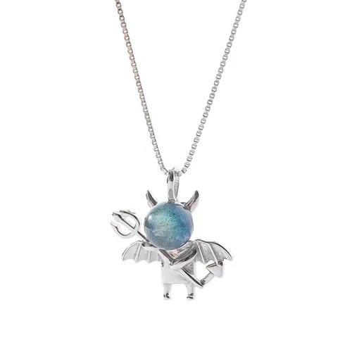 Dây Chuyền Nữ Lili Jewelry Đính Pha Lê Ác Thần Ngộ Nghĩnh LILI_889286 Màu Bạc - Trang sức - Vua Hàng Hiệu