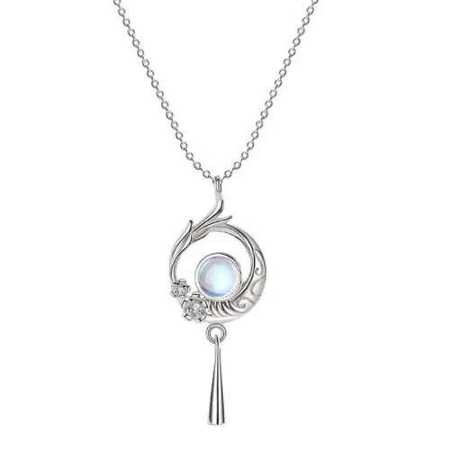 Dây Chuyền Nữ Lili Jewelry Đính Pha Lê Aurora Mặt Trăng Cách Điệu LILI_379249 Màu Trắng