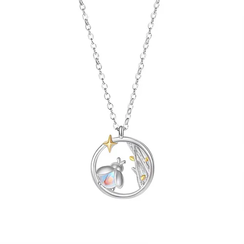 Trang sức - Dây Chuyền Nữ Lili Jewelry Đom Đóm Brylee LILI_072376 Màu Bạc - Vua Hàng Hiệu