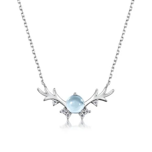 Dây Chuyền Nữ Lili Jewelry Gạc Nai Đính Đá Topaz LILI_918479 Màu Bạc - Trang sức - Vua Hàng Hiệu