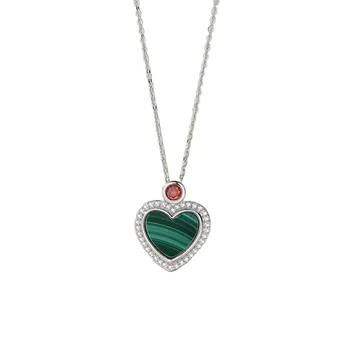 Dây Chuyền Nữ Lili Jewelry Hình Trái Tim Saoirse LILI_099008 Màu Bạc Phối Xanh