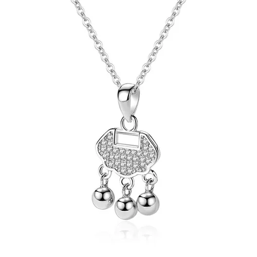 Trang sức - Dây Chuyền Nữ Lili Jewelry Khóa Trường Mệnh LILI_312712 Màu Bạc - Vua Hàng Hiệu