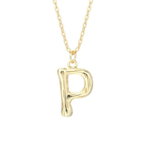 Dây Chuyền Nữ Lili Jewelry Mạ Vàng Chữ Cái LILI_521849 Màu Vàng (Chữ P)