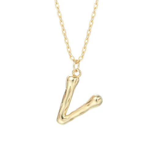 Dây Chuyền Nữ Lili Jewelry Mạ Vàng Chữ Cái LILI_521849 Màu Vàng (Chữ V)