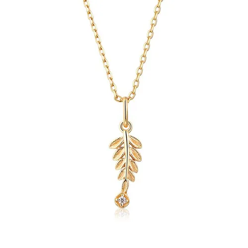 Dây Chuyền Nữ Lili Jewelry Mạ Vàng Đính Đá CZ Cành Ô Liu LILI_938851 Màu Vàng - Trang sức - Vua Hàng Hiệu