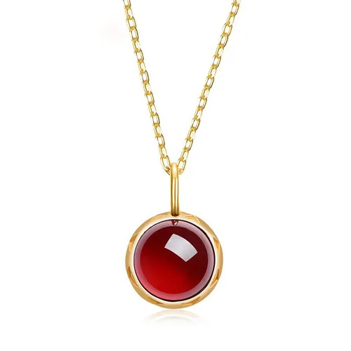 Dây Chuyền Nữ Lili Jewelry Mạ Vàng Đính Đá Garnet Pain LILI_532751 Màu Vàng - Trang sức - Vua Hàng Hiệu
