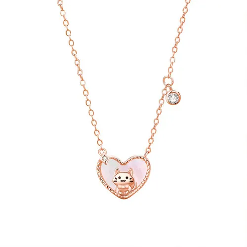 Dây Chuyền Nữ Lili Jewelry Mèo Brittany LILI_098612 Màu Vàng Hồng