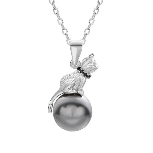Dây Chuyền Nữ Lili Jewelry Ngọc Trai Mèo Nhỏ LILI_834123 Màu Bạc