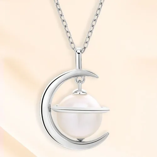 Trang sức Nữ Trắng - Dây Chuyền Nữ Lili Jewelry Ngọc Trai Tiểu Hành Tinh Journi LILI_105060 Màu Trắng - Vua Hàng Hiệu