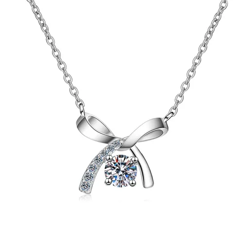 Dây Chuyền Nữ Lili Jewelry Nơ Saanvi LILI_099413 Màu Bạc