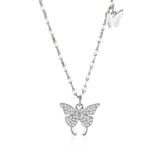 Trang sức - Dây Chuyền Nữ Lili Jewelry S999 Đính Đá CZ Hình Hồ Điệp Loretta LILI_098386 Màu Bạc - Vua Hàng Hiệu