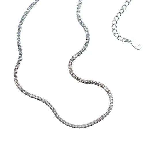 Trang sức - Dây Chuyền Nữ Lili Jewelry Tennis Choker Đính Chuỗi Đá CZ Lolita LILI_785972 Màu Bạc - Vua Hàng Hiệu