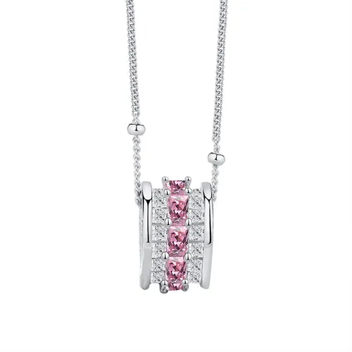 Trang sức - Dây Chuyền Nữ Lili Jewelry The Love LILI_105419 Màu Bạc Phối Hồng - Vua Hàng Hiệu