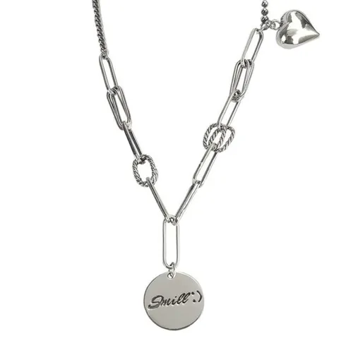 Dây Chuyền Nữ Lili Jewelry Trái Tim Hip Hop Smile LILI_937794 Màu Bạc