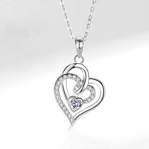 Dây Chuyền Nữ Lili Jewelry Trái Tim Lồng Elodie LILI_105291 Màu Bạc