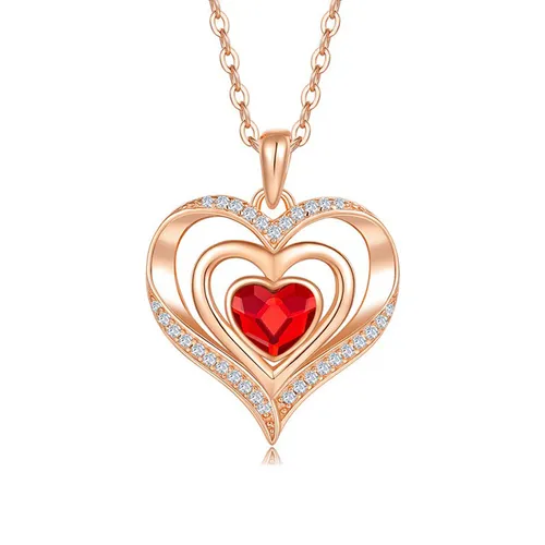 Dây Chuyền Nữ Lili Jewelry Trái Tim Lồng Novalee LILI_098370 Màu Vàng Hồng - Trang sức - Vua Hàng Hiệu