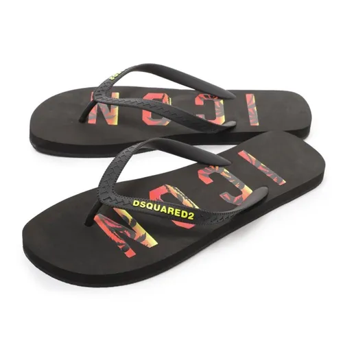 Dép - Dép Xỏ Ngón Nam Dsquared2 Black Logo ICON Sunset FFM0001 17206270 M652 Màu Đen Size 41 - Vua Hàng Hiệu